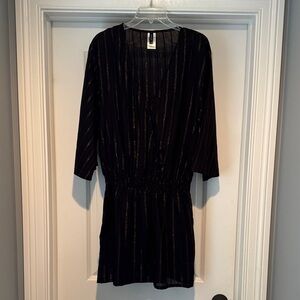 Tahari swimsuit coverup. Black with Gold Stripes NWT. Size L